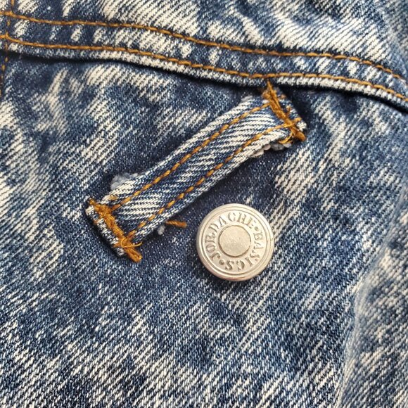 🔥Jordache Iconic 80s Acid Wash Denim Jacket | Wide Collar Cropped Oversized L🔥 - Picture 8 of 14